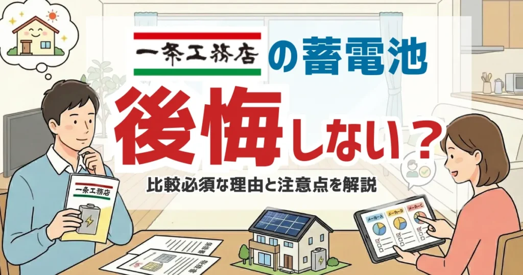 一条工務店の蓄電池で後悔しない方法｜比較必須な理由と注意点