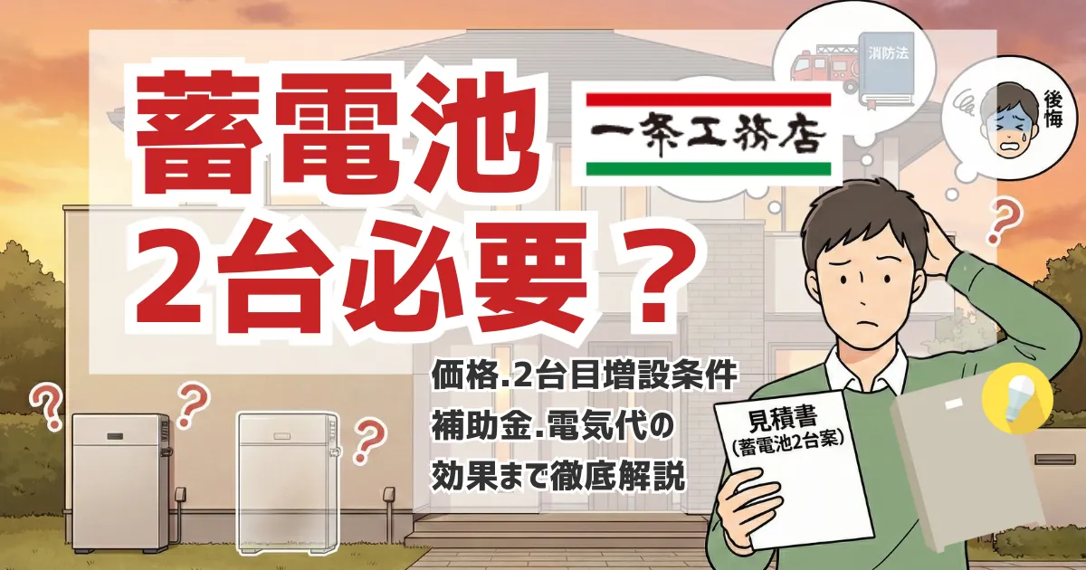 一条工務店の蓄電池は2台必要?価格・増設条件・補助金・電気代効果まで徹底解説