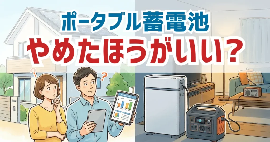 ポータブル蓄電池はやめたほうがいい？後悔しやすい理由と家庭用での本当の使いどころ